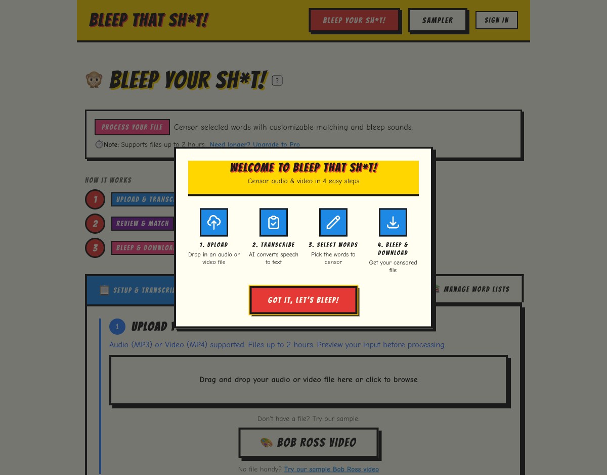 Bleep workflow screenshot