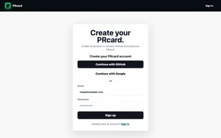 PRcard workflow screenshot